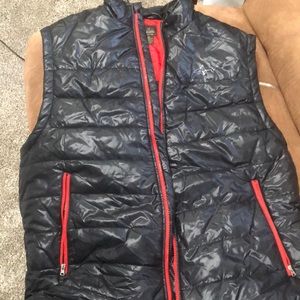 Mens Golf Puffer Vest Full Zip XL Black/red